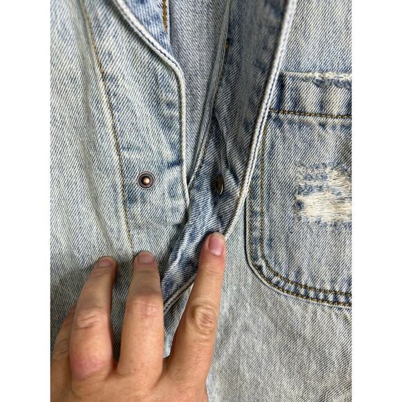 One Teaspoon NWOT Kansas Blue Palisades Overall Intentionally Distressed SZ XL - Picture 7 of 10